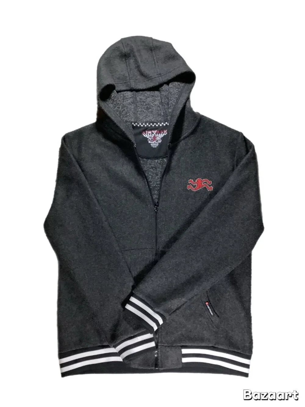 Ariwalk Skater Hooded Jacket Full Zip Dark Gray Men's Size M (210)